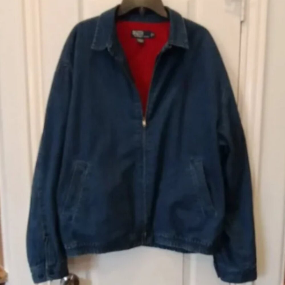 Polo Ralph Lauren Harrington Denim Jacket Vintage Size XL